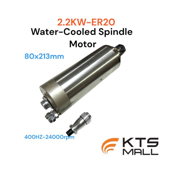 2.2KW-220V. ER20 Water-Cooled HY Spindle Motor - Image 2