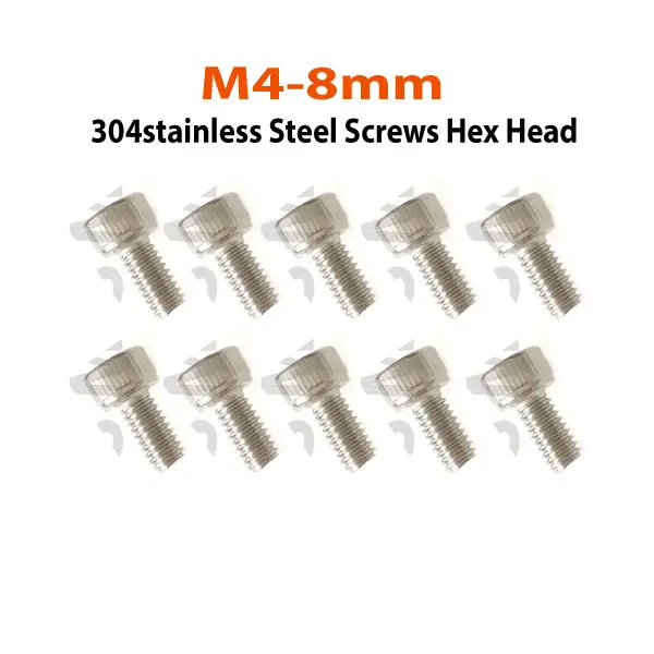 M4-8mm.304stainless-Steel-Screws-Hex-Head